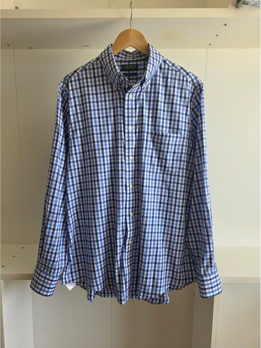 Lauren Ralph Regular Fit Blue Check Button-Up Shirt